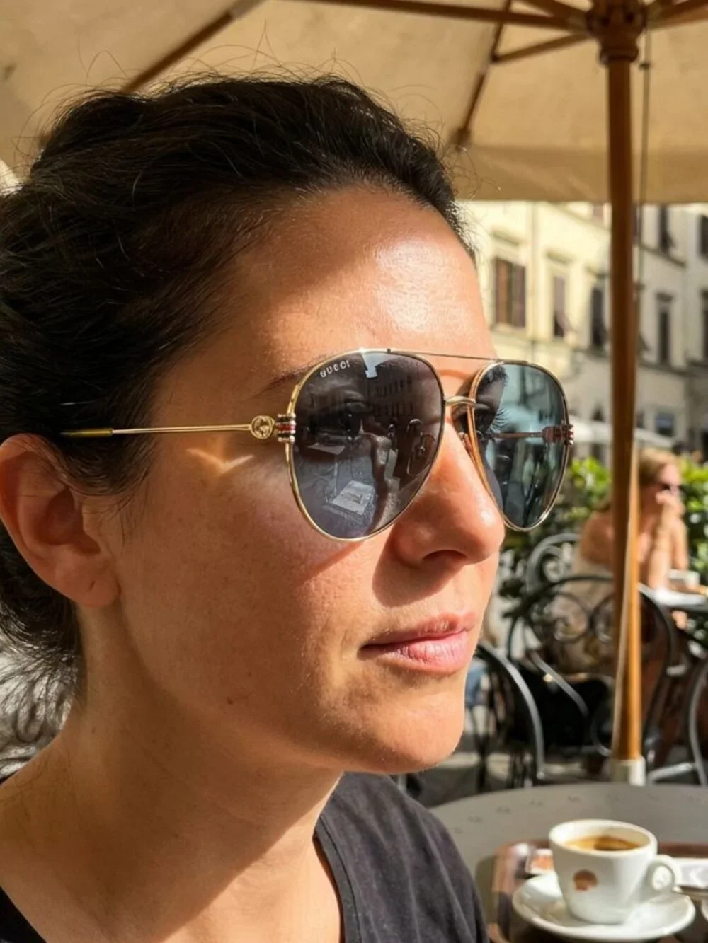 Gucci GG1280S 001 Aviator Sunglasses - Gold/Transparent/Photochromic